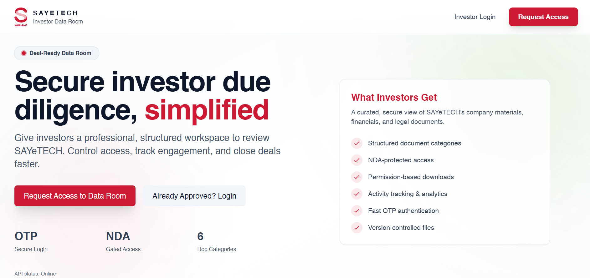 Investor Data Room